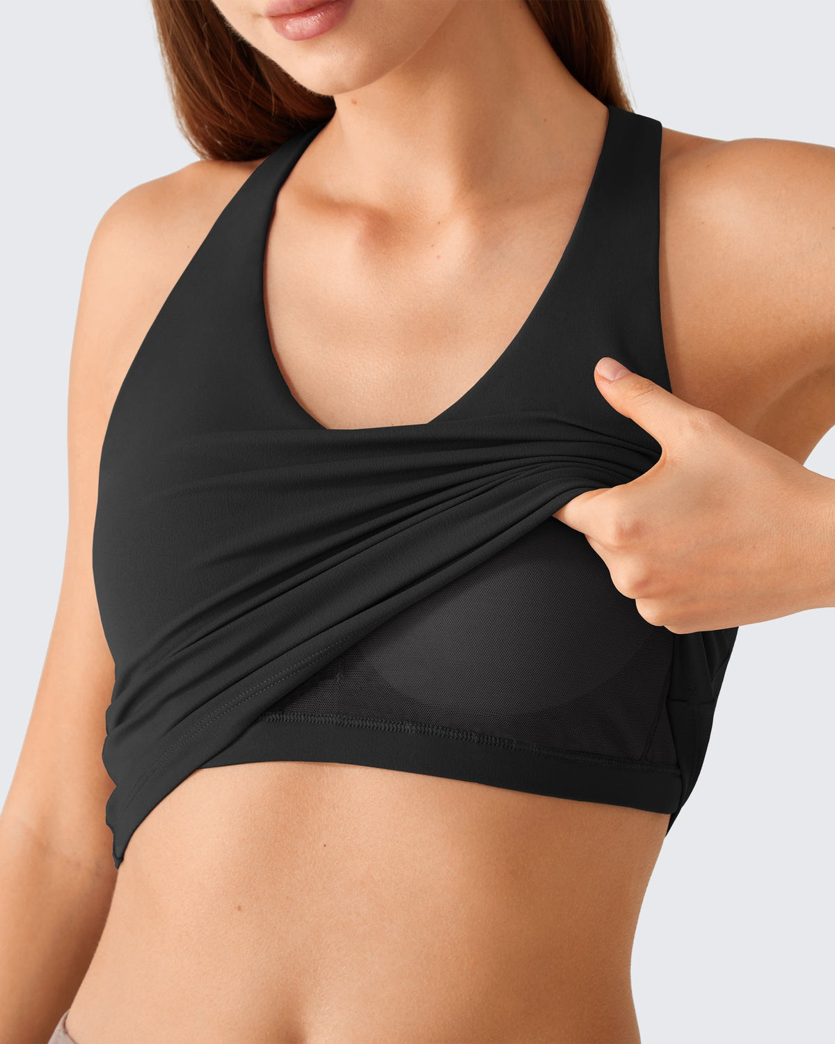 G4Free BareFeel Racerback Tank Top with Removable Padded Bra