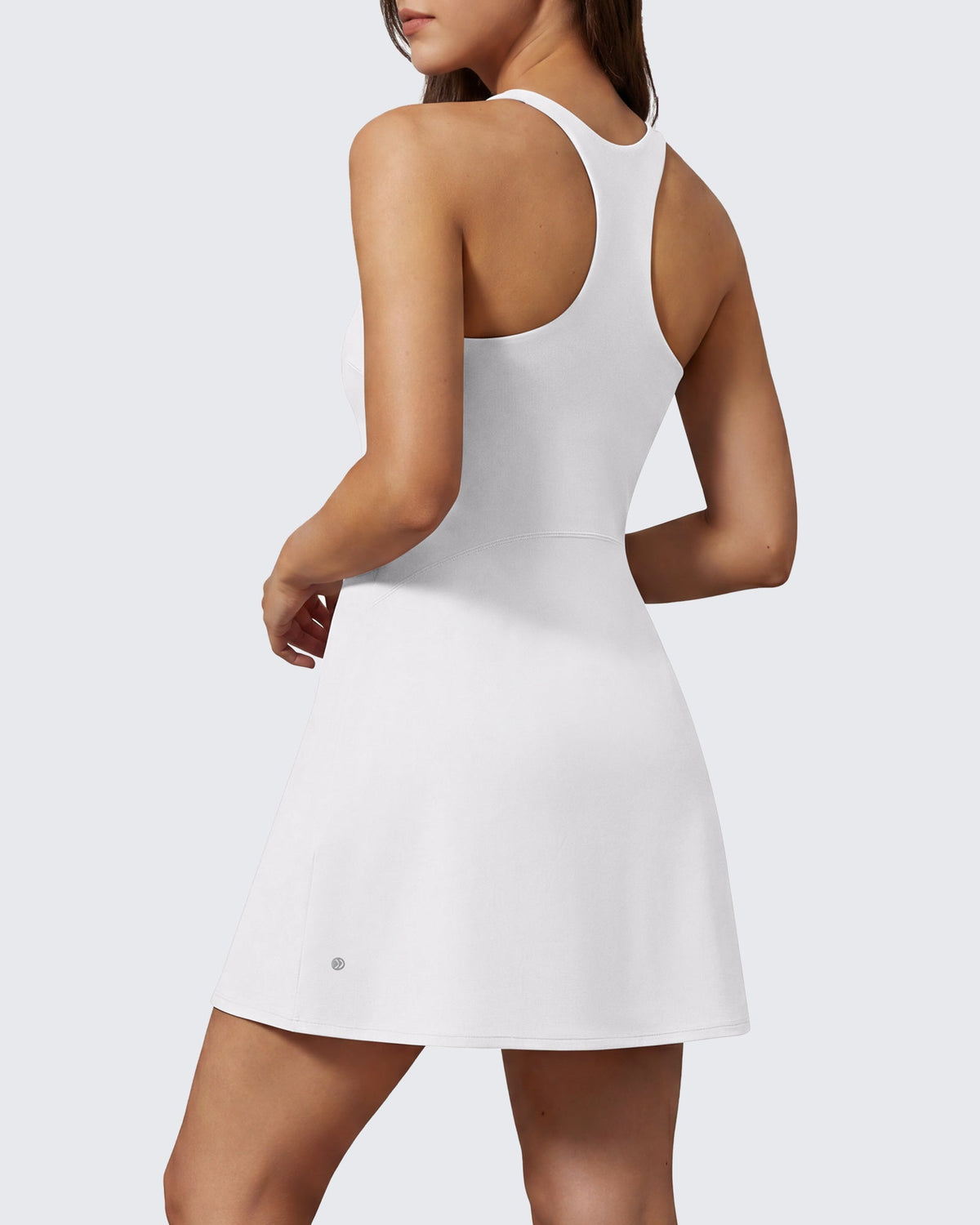 G4Free BareFeel Racerback Tennis Dress with Built in Bra & Shorts