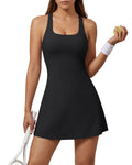 G4Free BareFeel Racerback Tennis Dress with Built in Bra & Shorts
