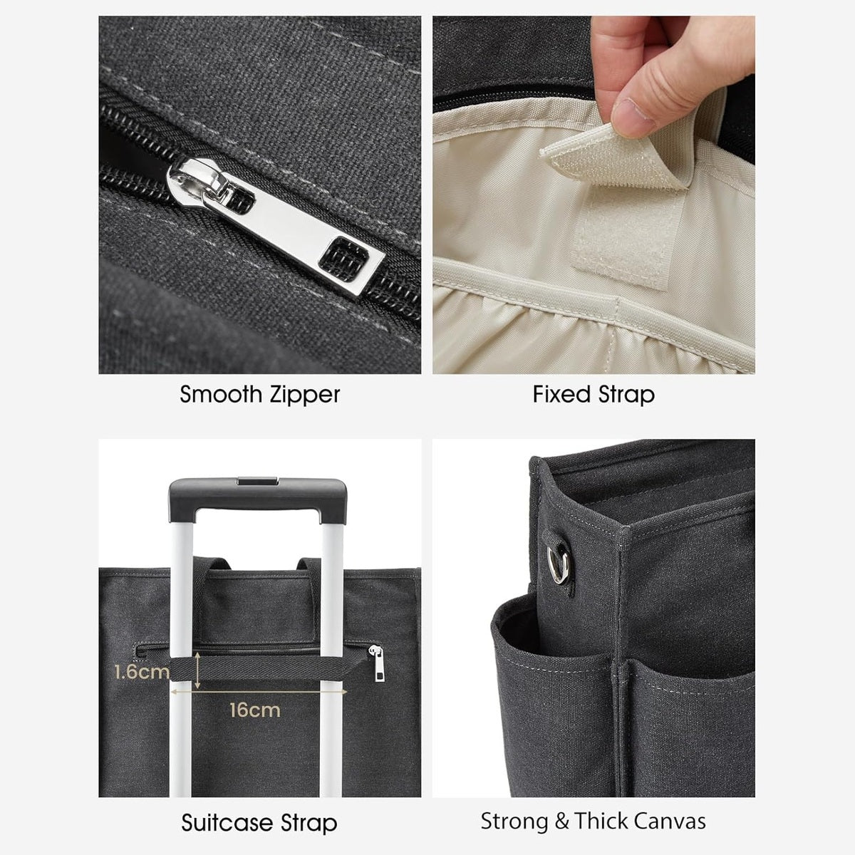 G4Free Canvas with Pockets, Medium Size Crossbody Work Tote Bag