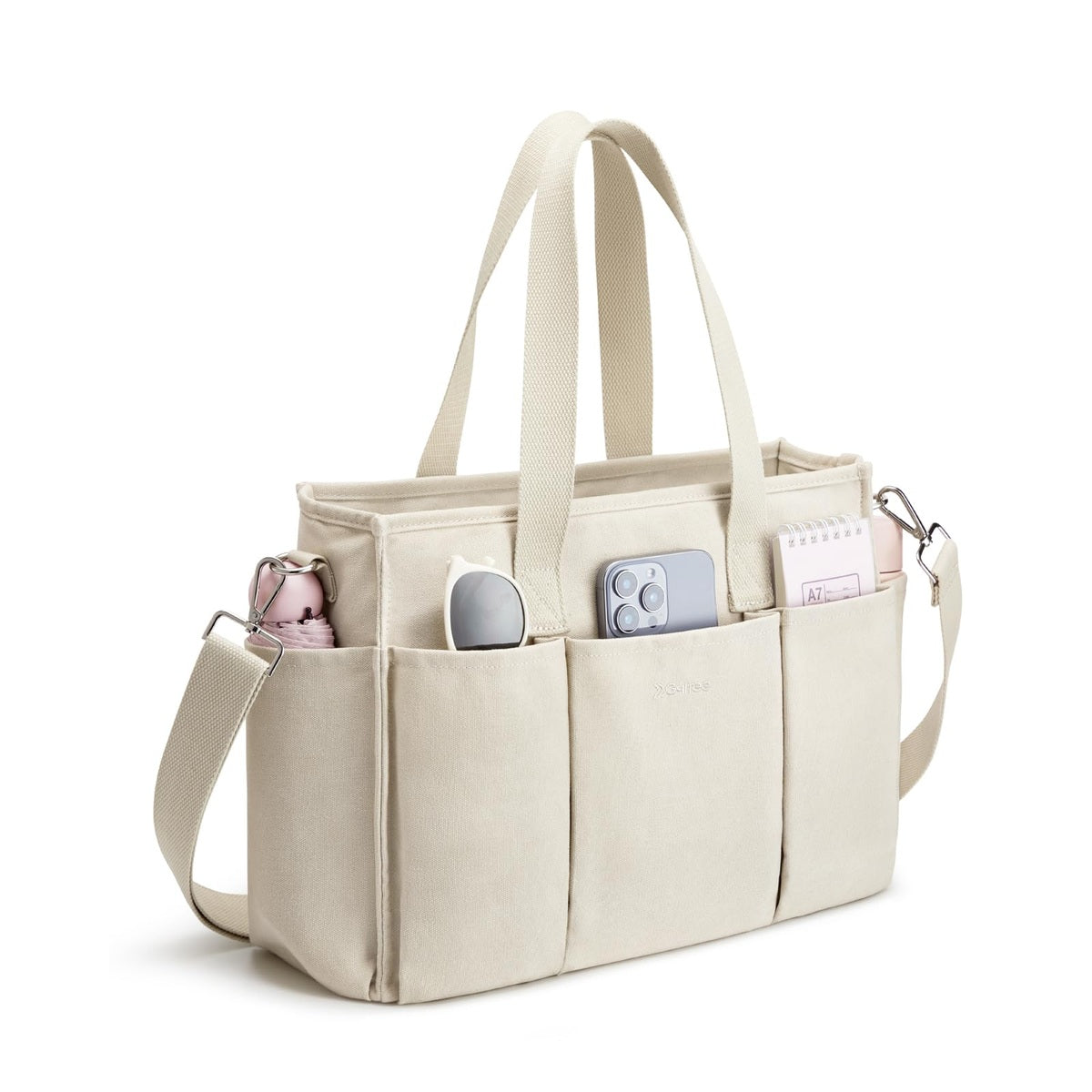 G4Free Canvas with Pockets, Medium Size Crossbody Work Tote Bag