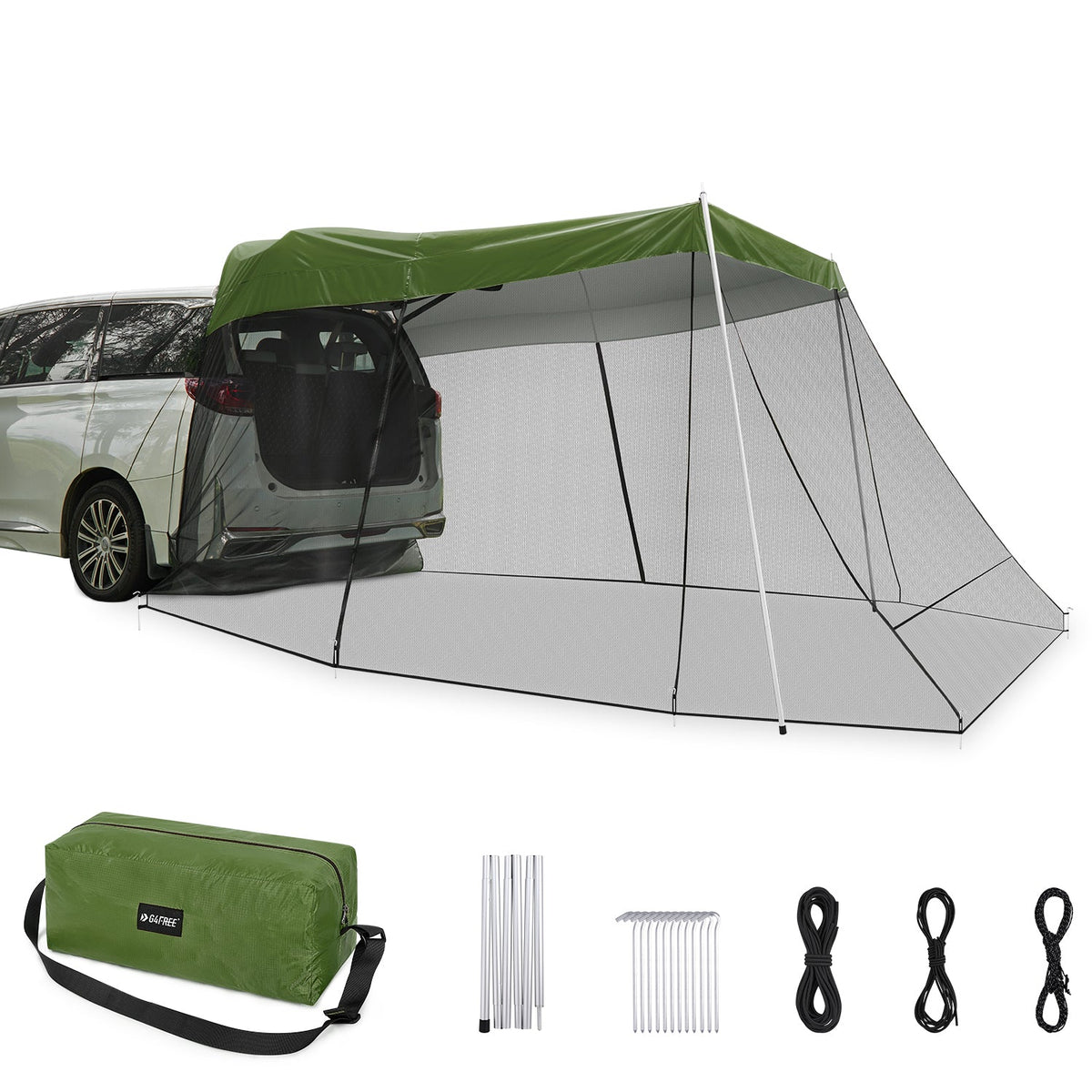 G4Free Car Awning with Mosquito Net – Portable Tailgate Shade for Camping