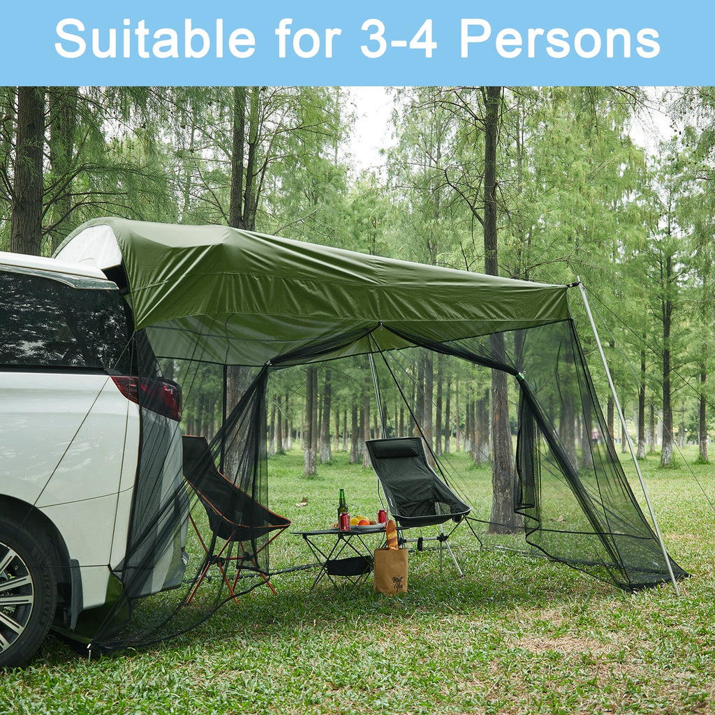G4Free Car Awning with Mosquito Net – Portable Tailgate Shade for Camping