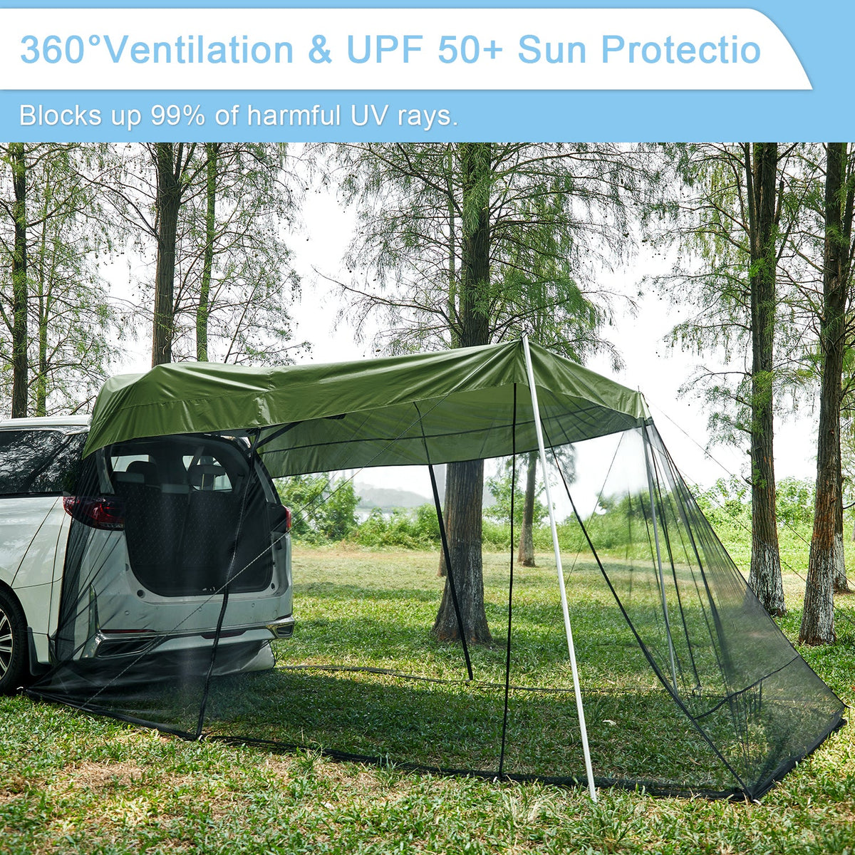 G4Free Car Awning with Mosquito Net – Portable Tailgate Shade for Camping