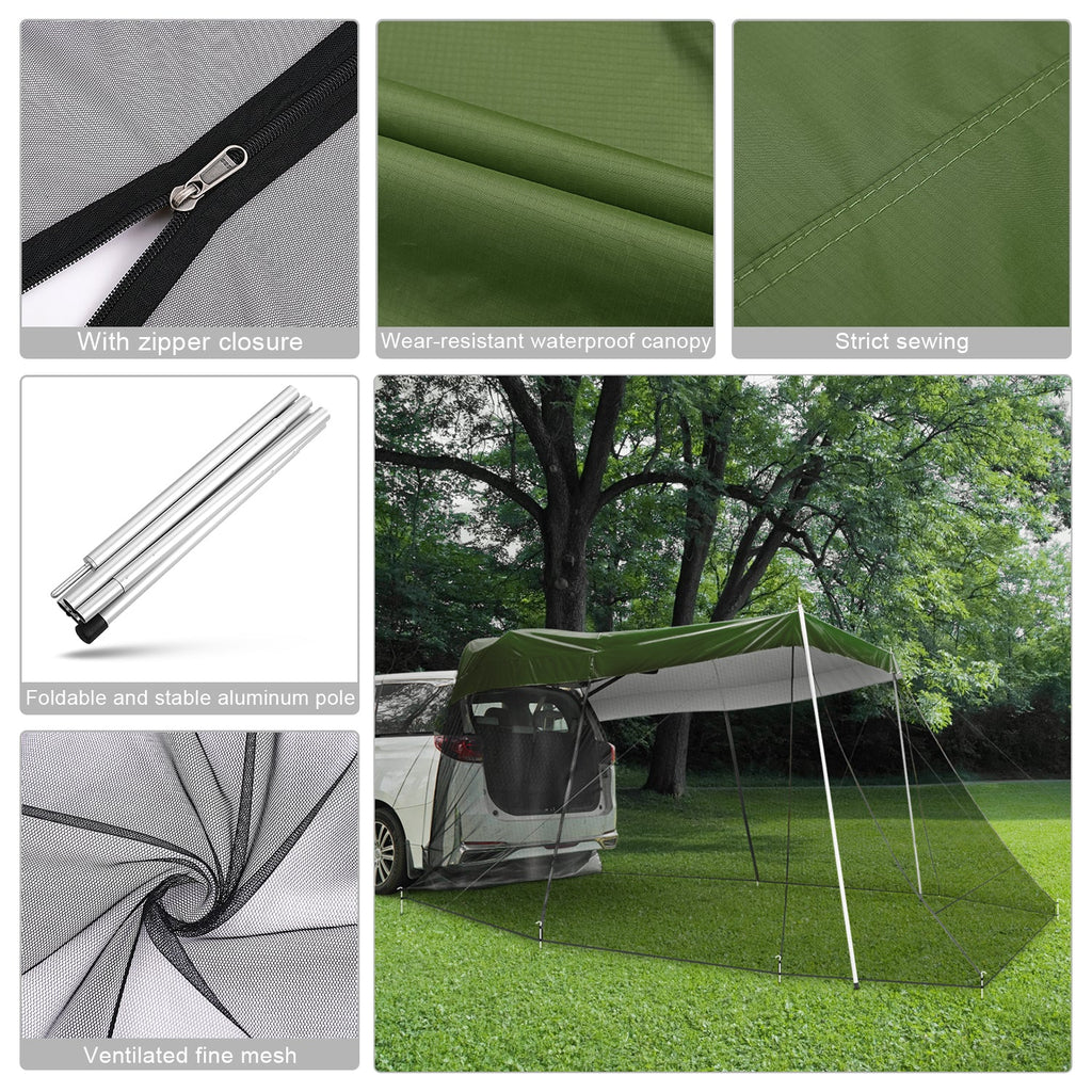G4Free Car Awning with Mosquito Net – Portable Tailgate Shade for Camping