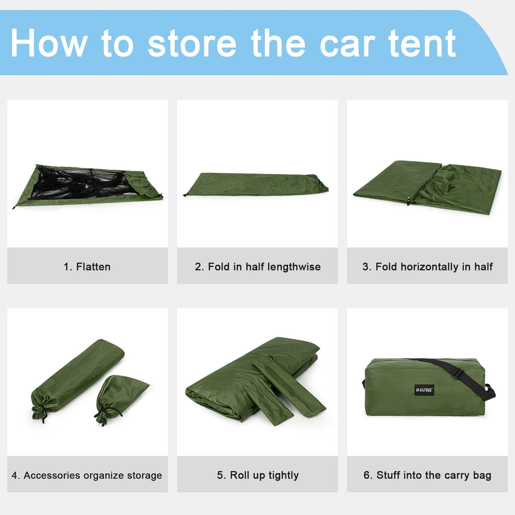 G4Free Car Awning with Mosquito Net – Portable Tailgate Shade for Camping