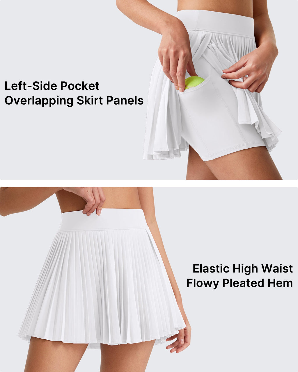 G4Free Chillwhisp 14" Pleated Tennis Skirt with Inner Shorts Pocket