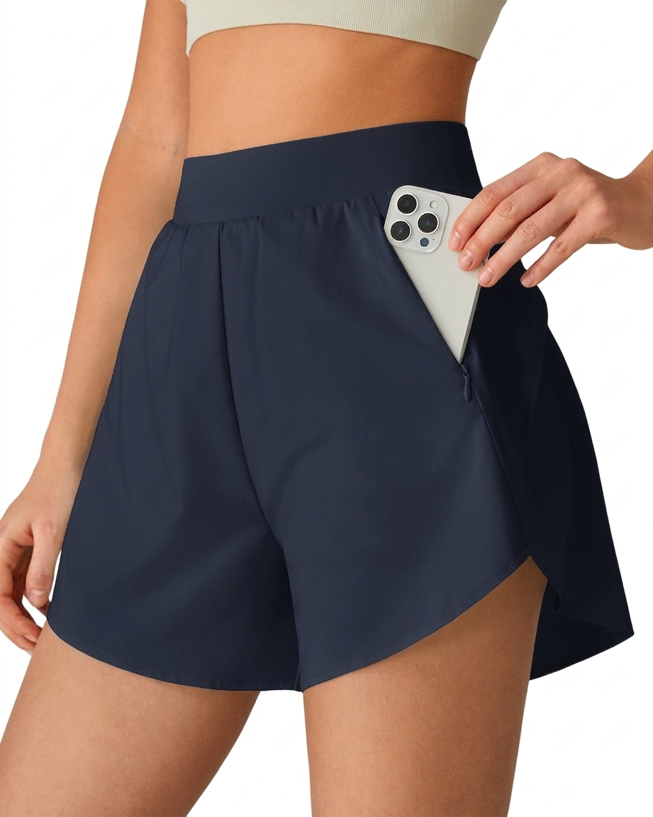G4Free Chillwhisp 2.5" Dolphin Hem Running Shorts with Pockets
