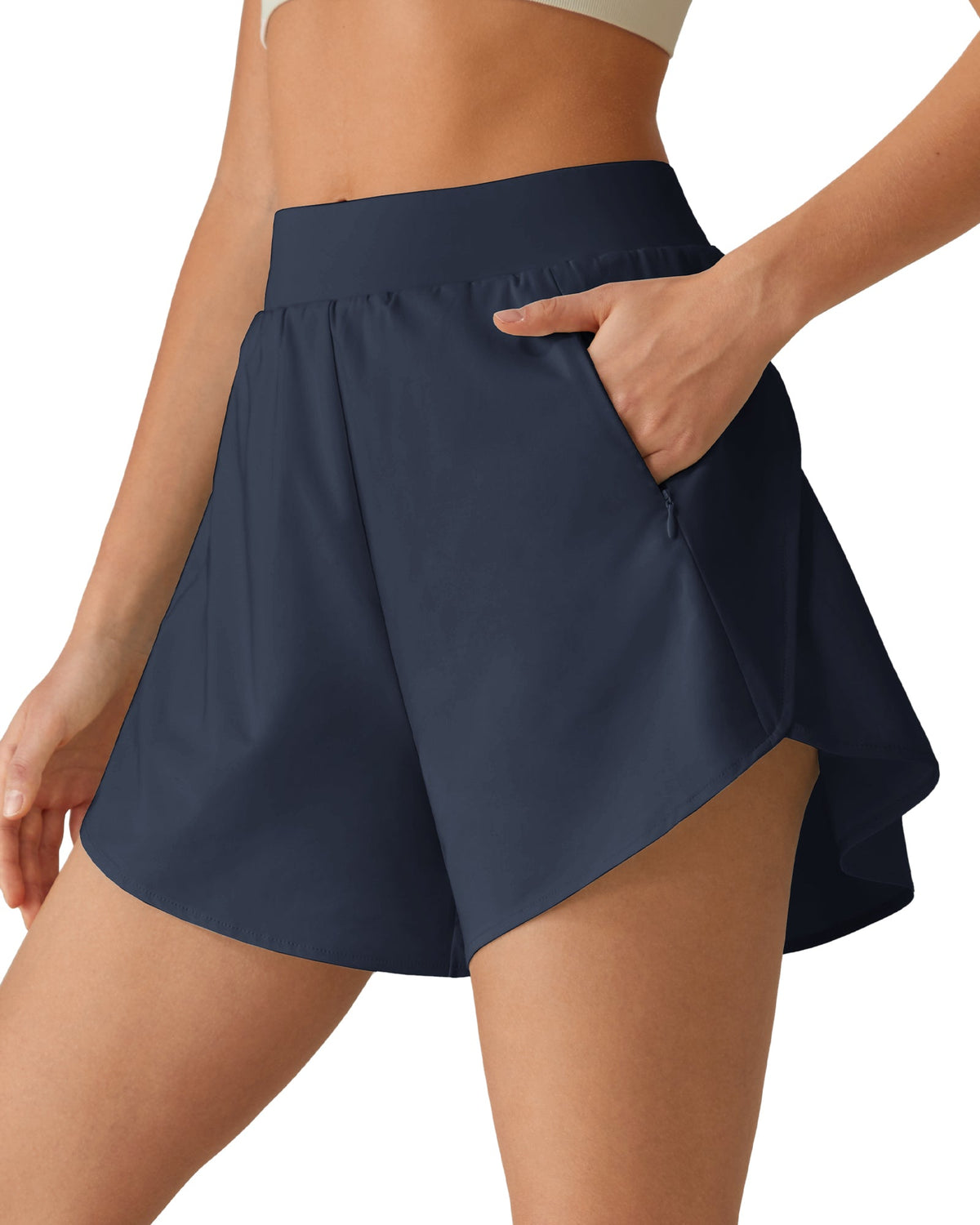 G4Free Chillwhisp 2.5" Dolphin Hem Running Shorts with Pockets