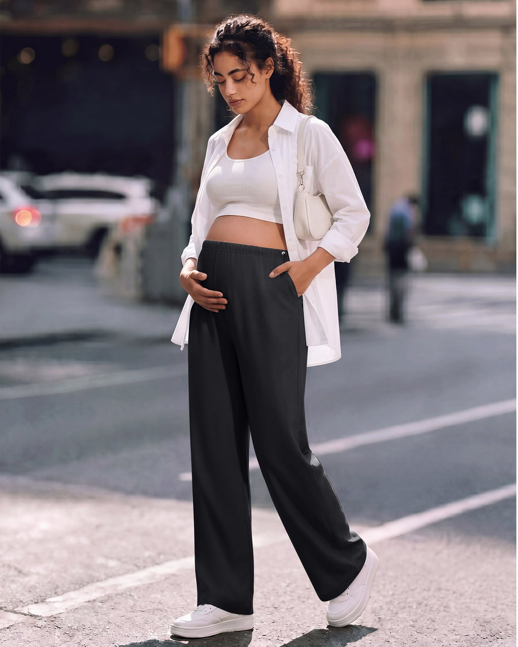 G4Free Chillwhisp Maternity Wide Leg Pants – Adjustable Waist