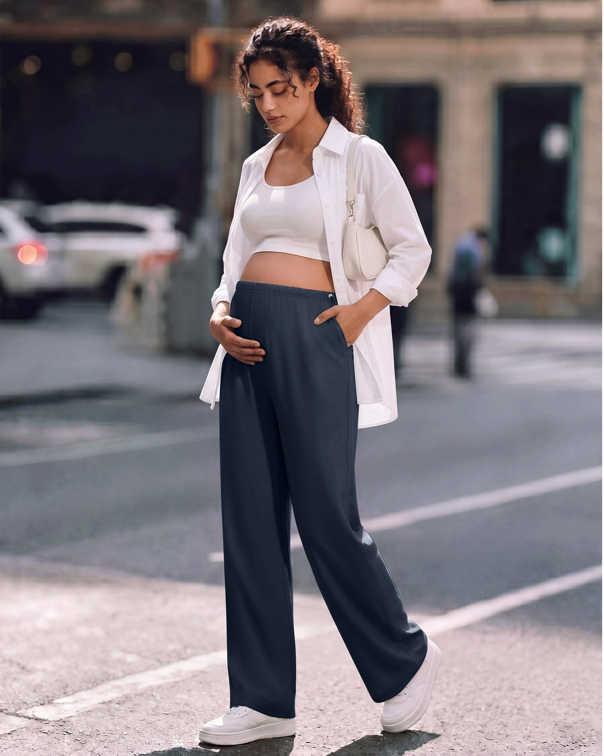 G4Free Chillwhisp Maternity Wide Leg Pants – Adjustable Waist