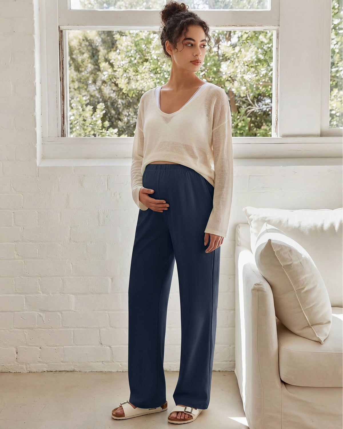 G4Free Chillwhisp Maternity Wide Leg Pants – Adjustable Waist