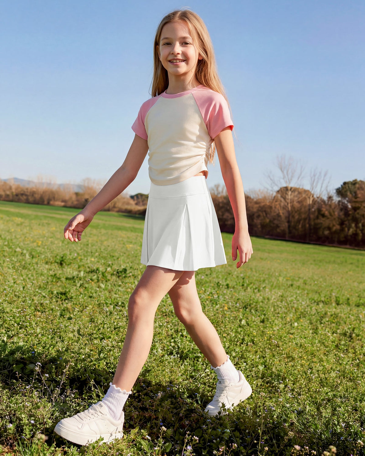 G4Free Chillwhisp Pleated Tennis Skirt for Girls – High Waisted Skort with 4 Pockets