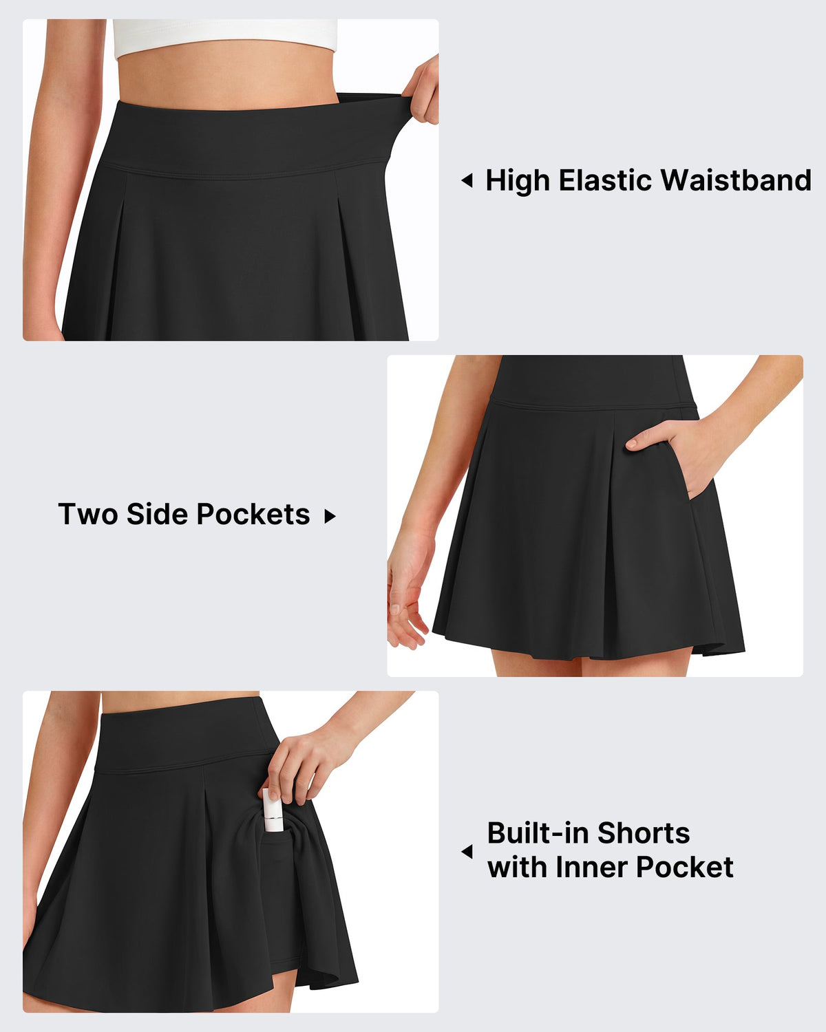 G4Free Chillwhisp Pleated Tennis Skirt for Girls – High Waisted Skort with 4 Pockets