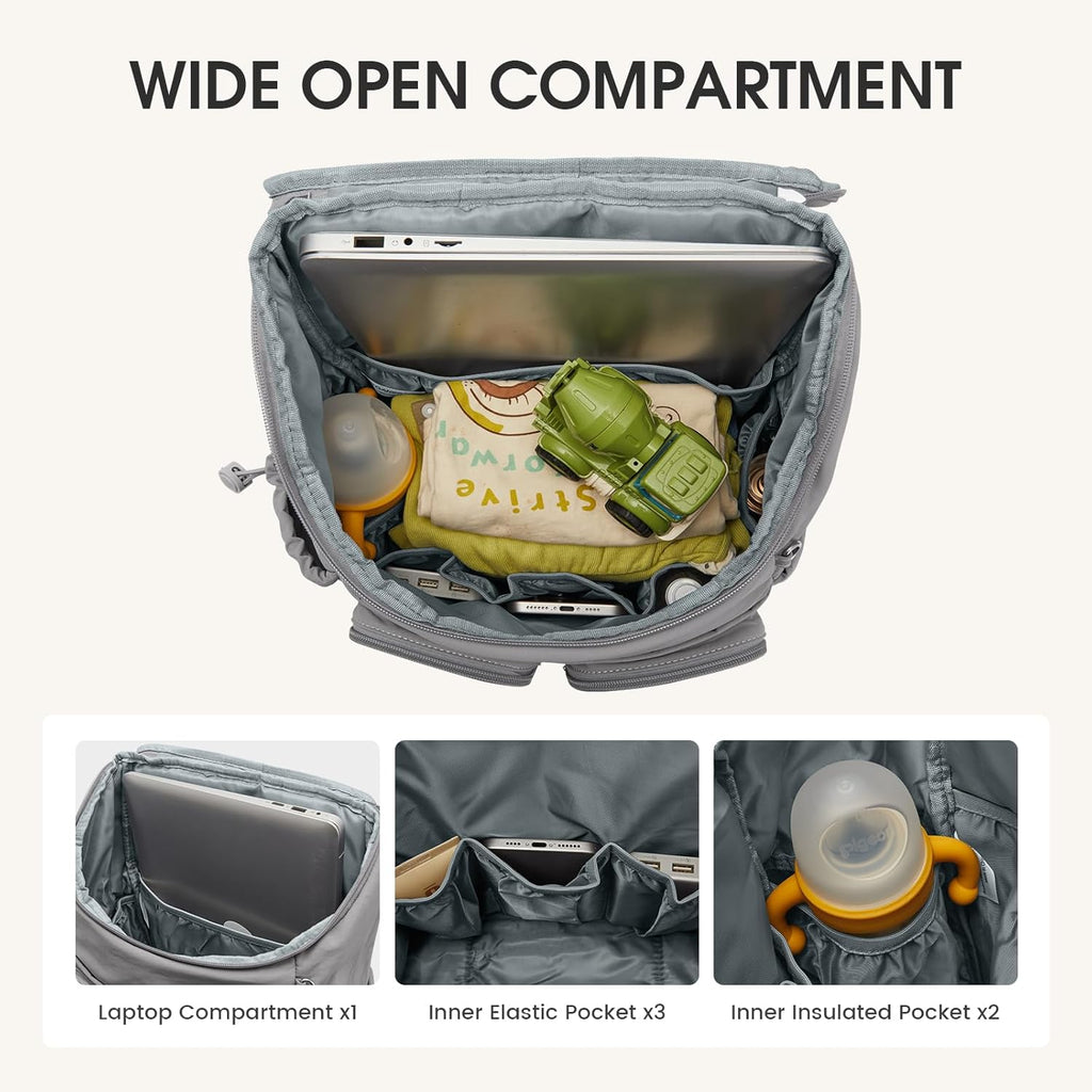 G4Free Diaper Bag Backpack with Pacifier Case & Insulated Pockets