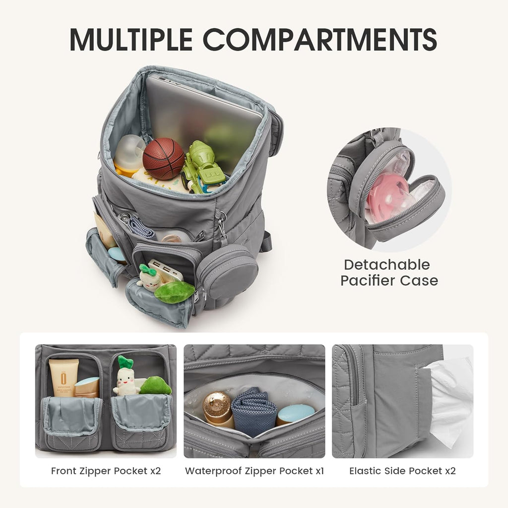 G4Free Diaper Bag Backpack with Pacifier Case & Insulated Pockets