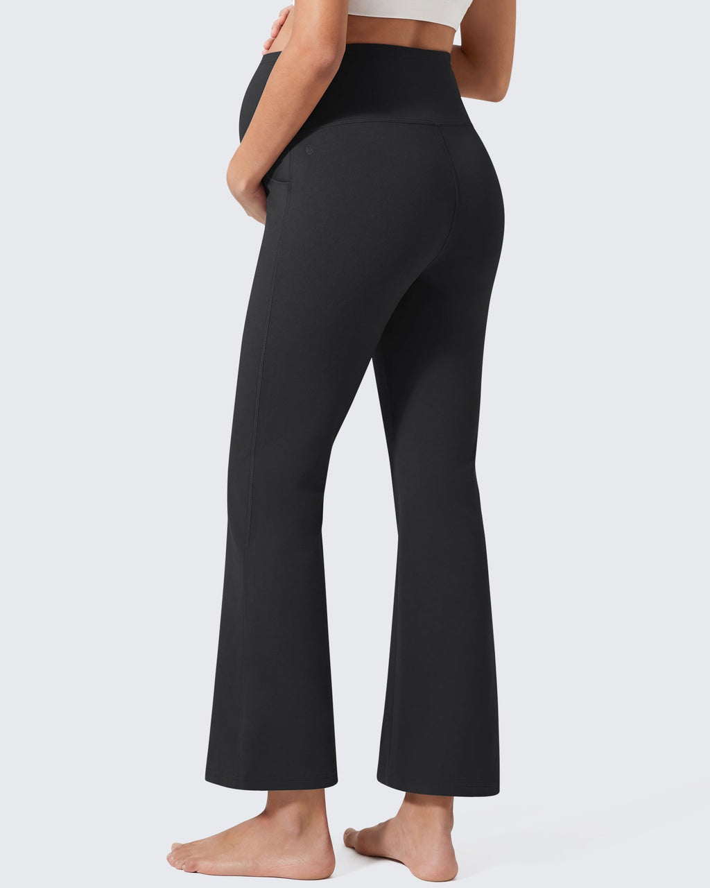 G4Free EverGoing Maternity Flare Leggings with Pockets – Over the Belly 25''