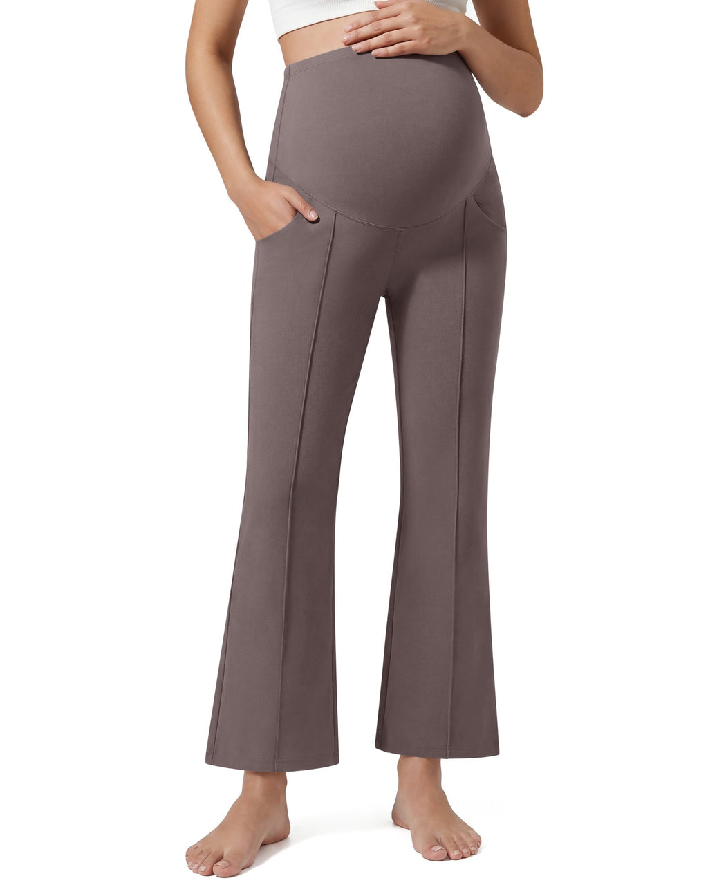G4Free EverGoing Maternity Flare Leggings with Pockets – Over the Belly 25''