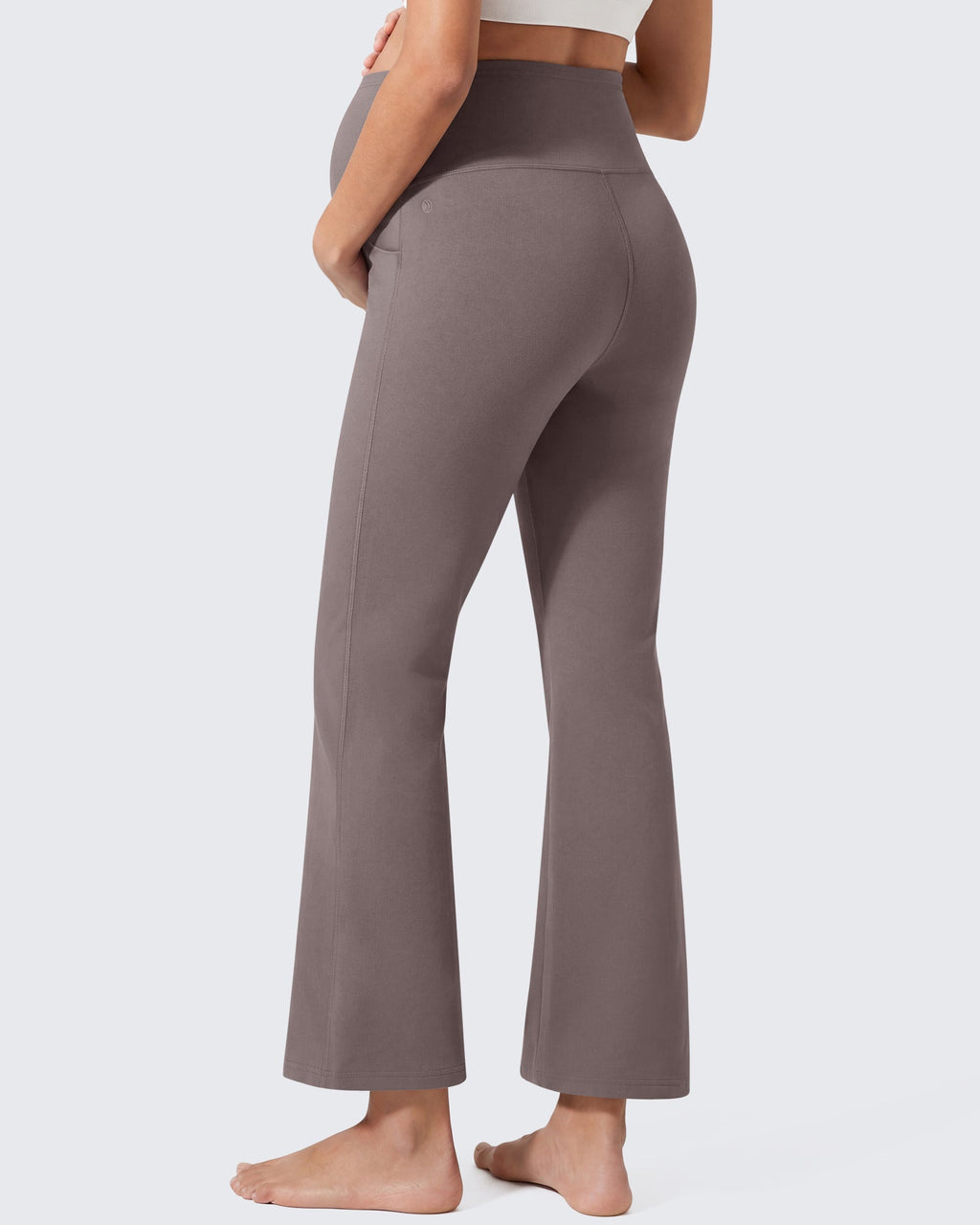 G4Free EverGoing Maternity Flare Leggings with Pockets – Over the Belly 25''