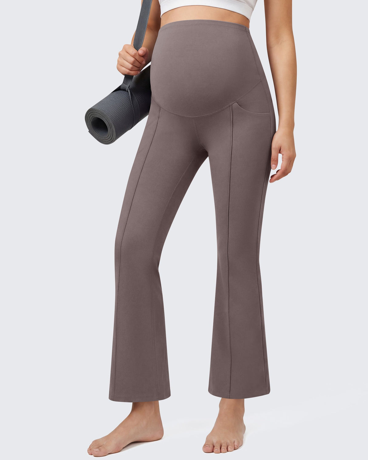 G4Free EverGoing Maternity Flare Leggings with Pockets – Over the Belly 25''
