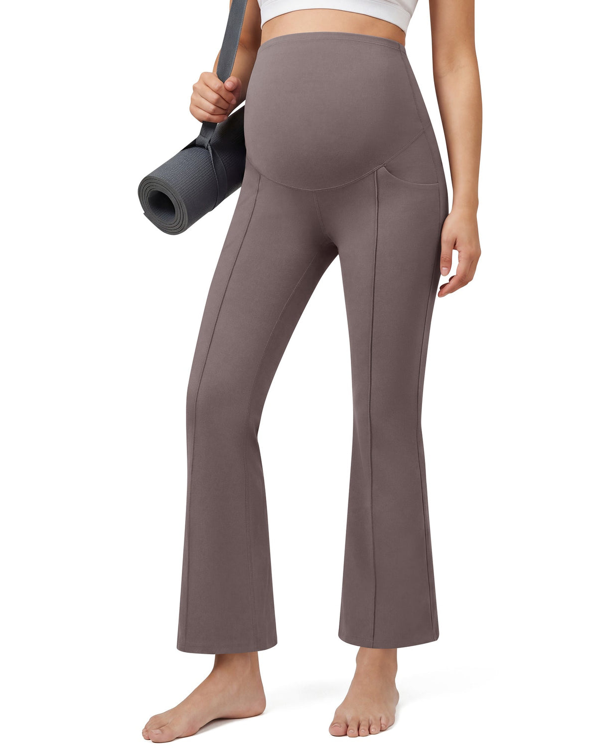 G4Free EverGoing Maternity Flare Leggings with Pockets – Over the Belly 25''