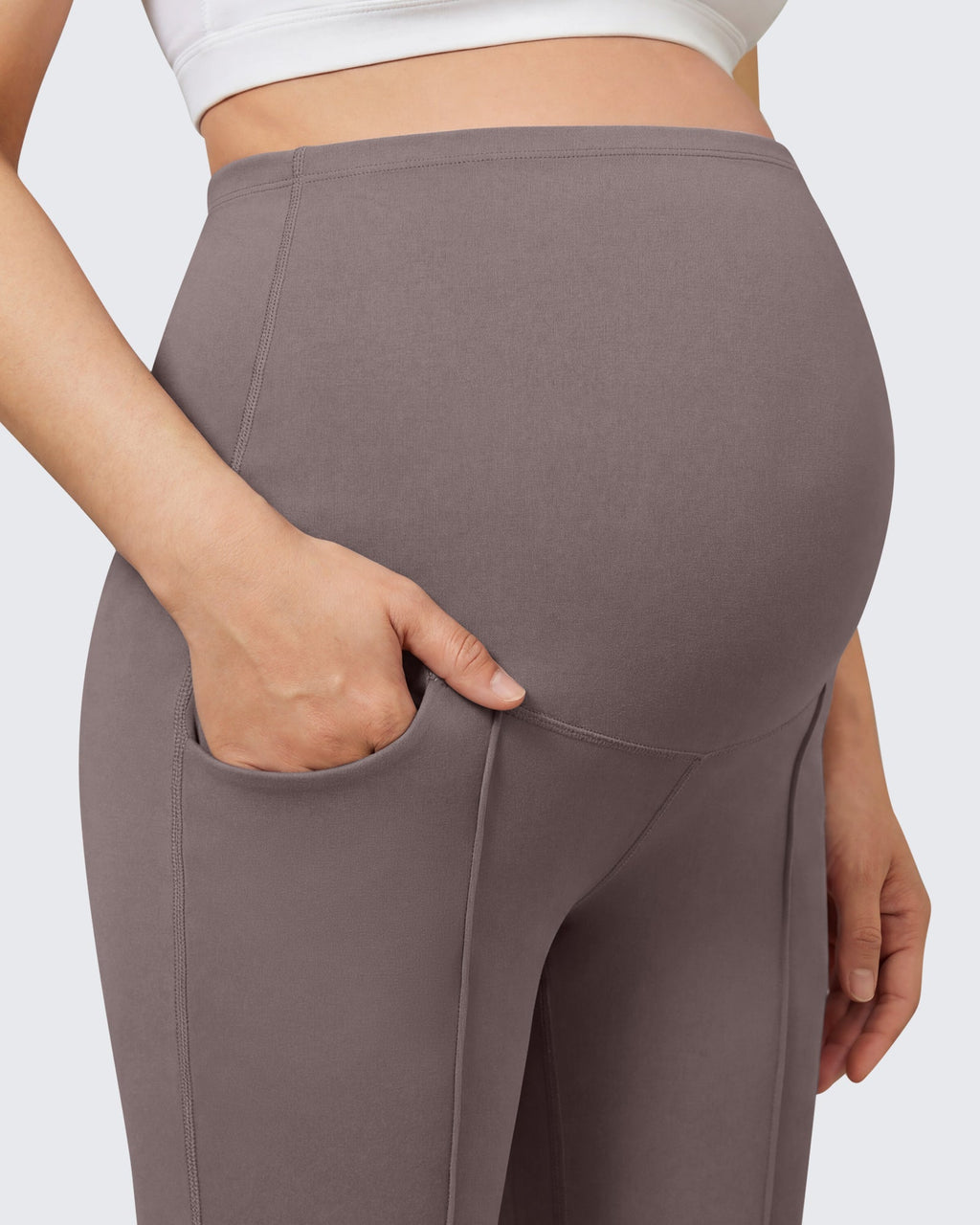 G4Free EverGoing Maternity Flare Leggings with Pockets – Over the Belly 25''