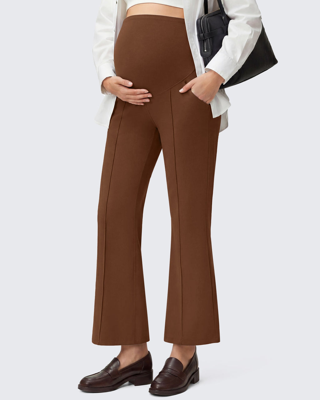 G4Free EverGoing Maternity Flare Leggings with Pockets – Over the Belly 25''