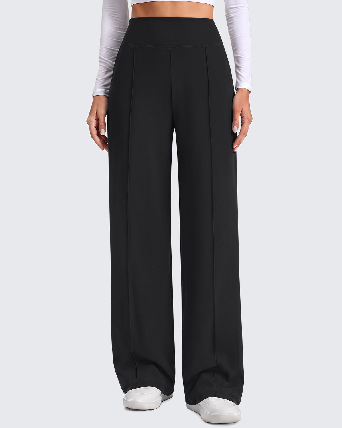 G4Free EverGoing Wide Leg Yoga Pants High Waist Front Seam with Pockets