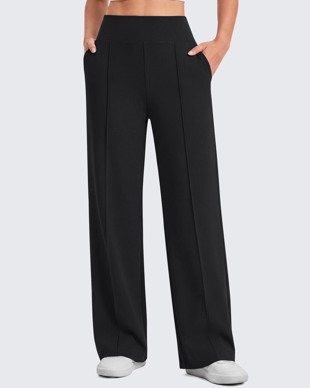 G4Free EverGoing Wide Leg Yoga Pants High Waist Front Seam with Pockets