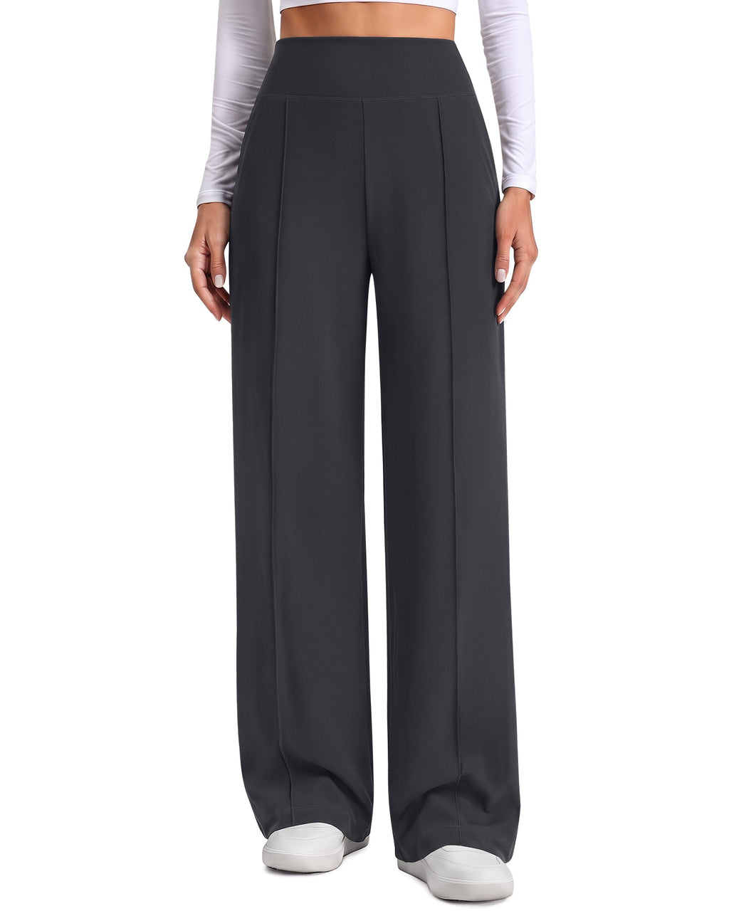 G4Free EverGoing Wide Leg Yoga Pants High Waist Front Seam with Pockets