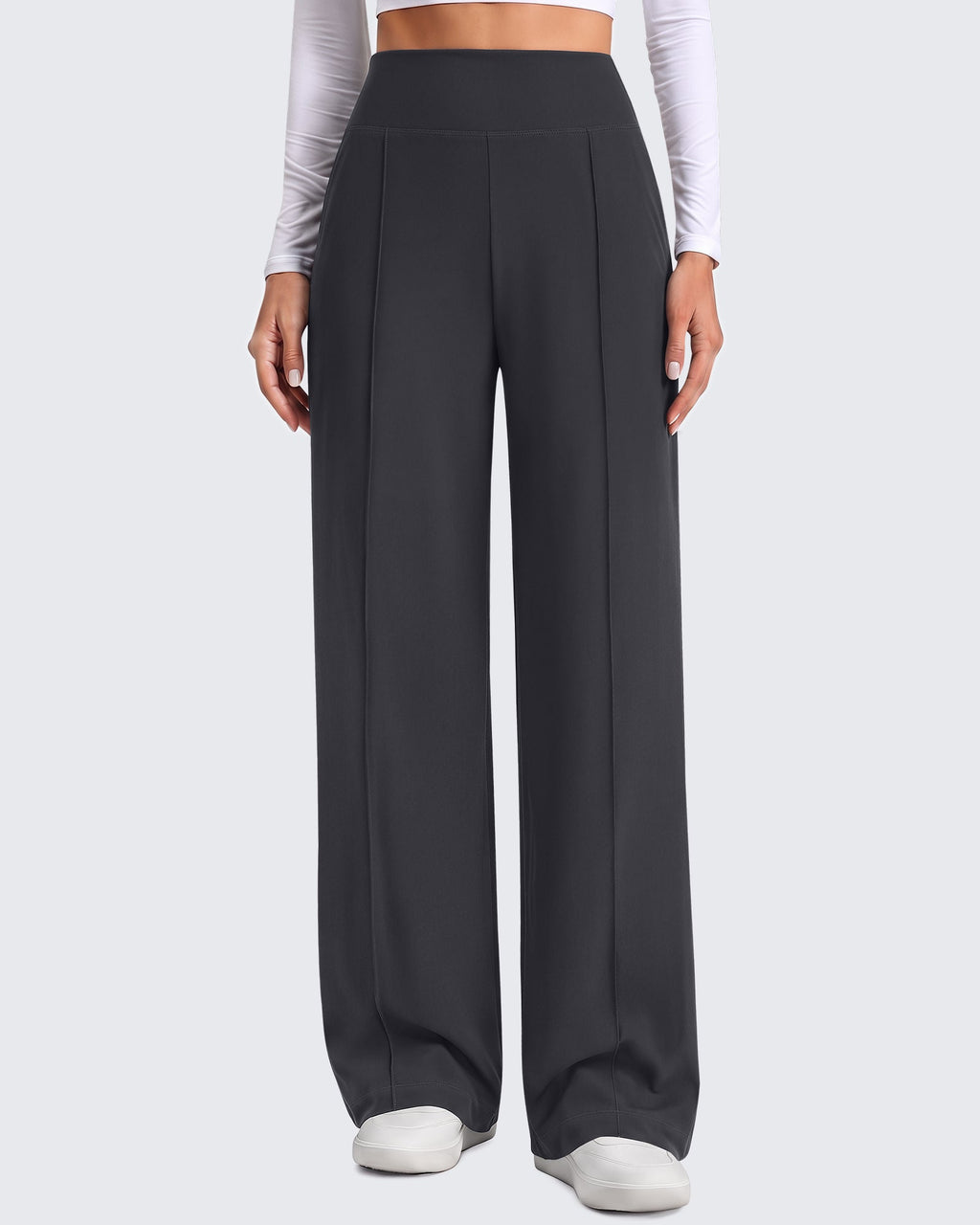G4Free EverGoing Wide Leg Yoga Pants High Waist Front Seam with Pockets