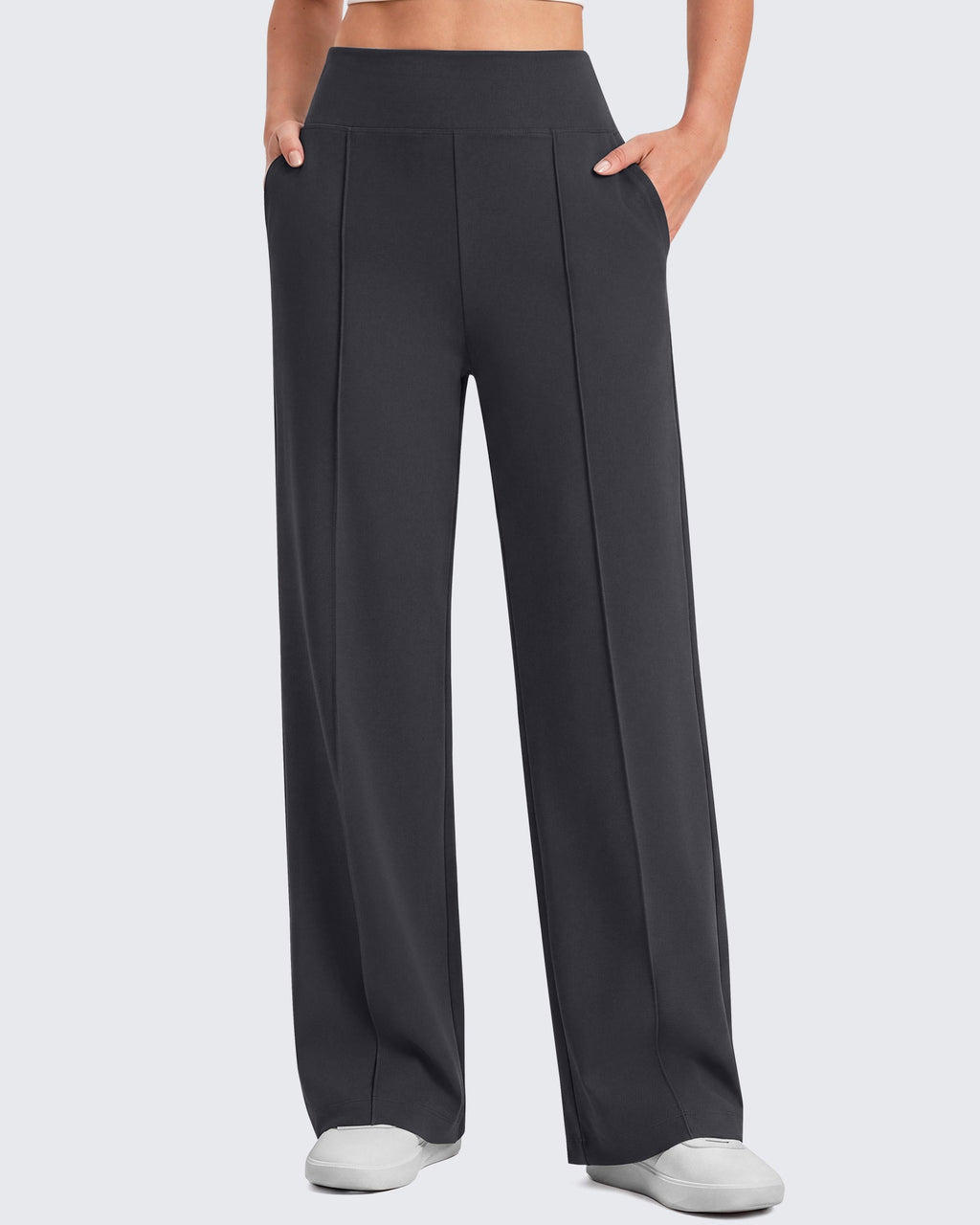 G4Free EverGoing Wide Leg Yoga Pants High Waist Front Seam with Pockets