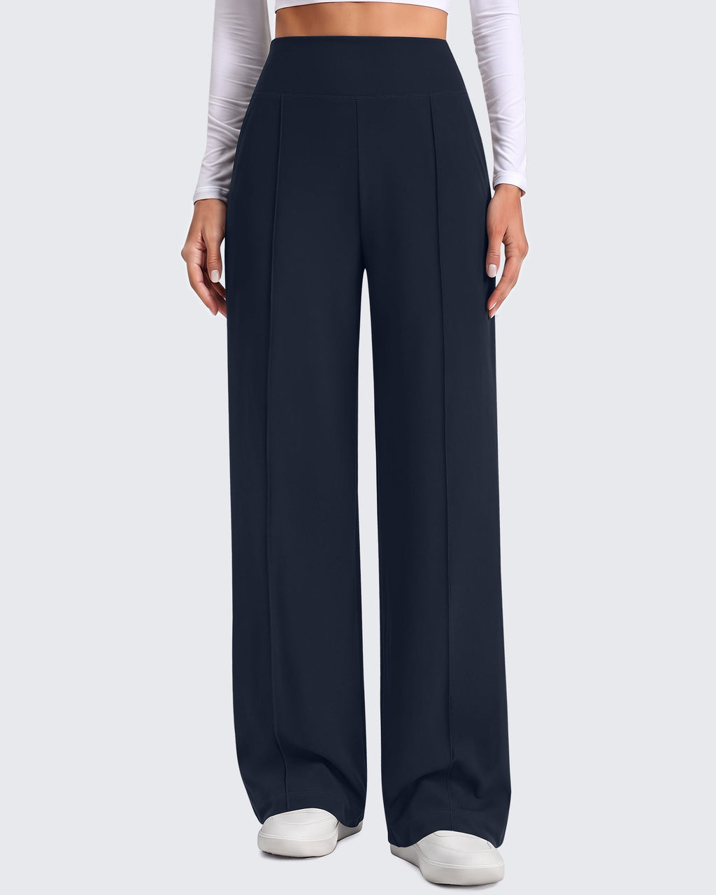 G4Free EverGoing Wide Leg Yoga Pants High Waist Front Seam with Pockets