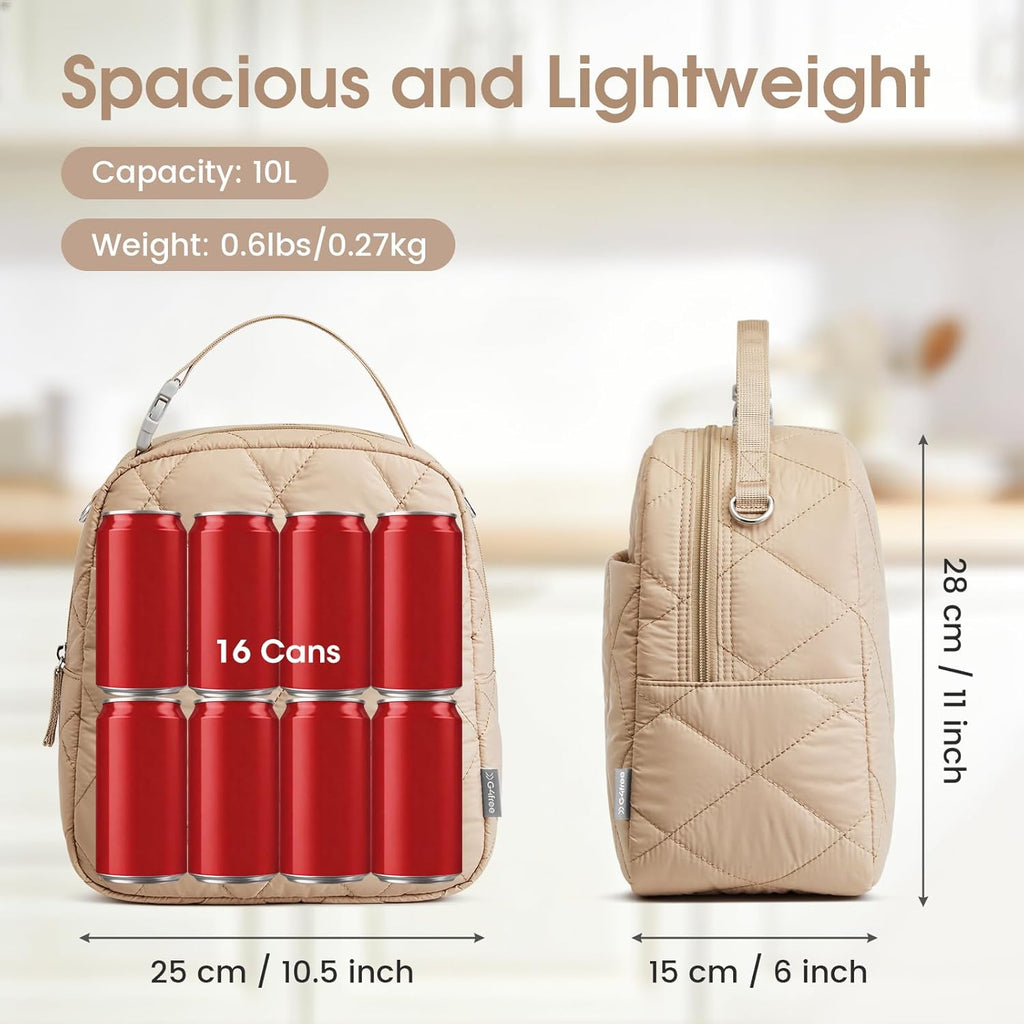 G4Free Large Insulated Lunch Bag, Leakproof Quilted Lunch Box Women Men