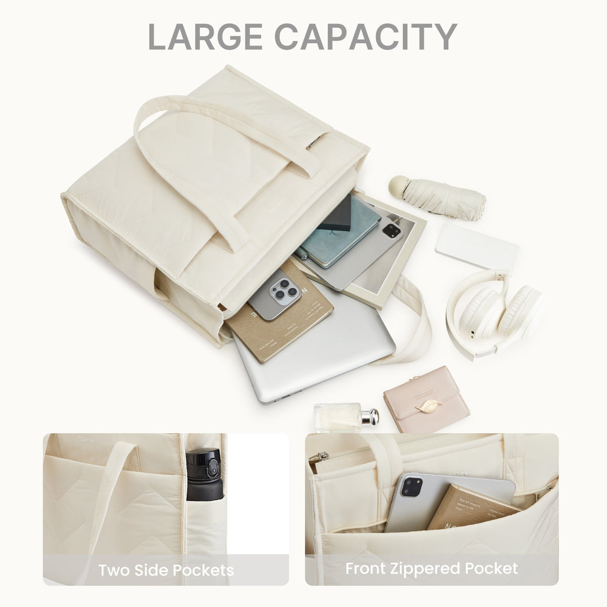 G4Free Lightweight Quilted Tote with Laptop Compartment