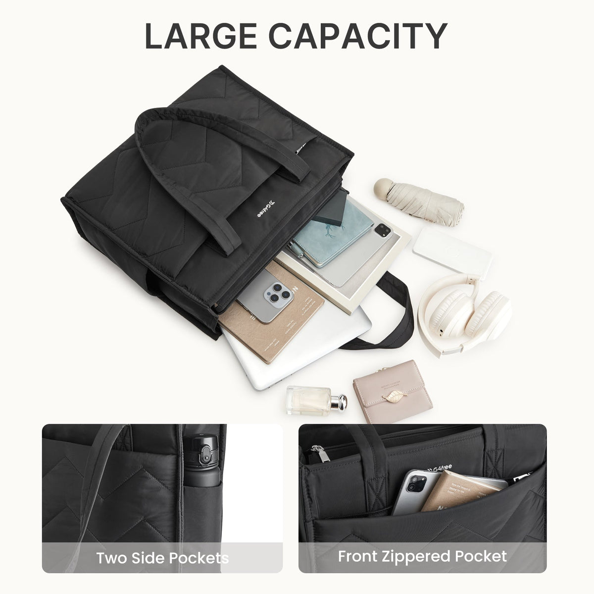 G4Free Lightweight Quilted Tote with Laptop Compartment