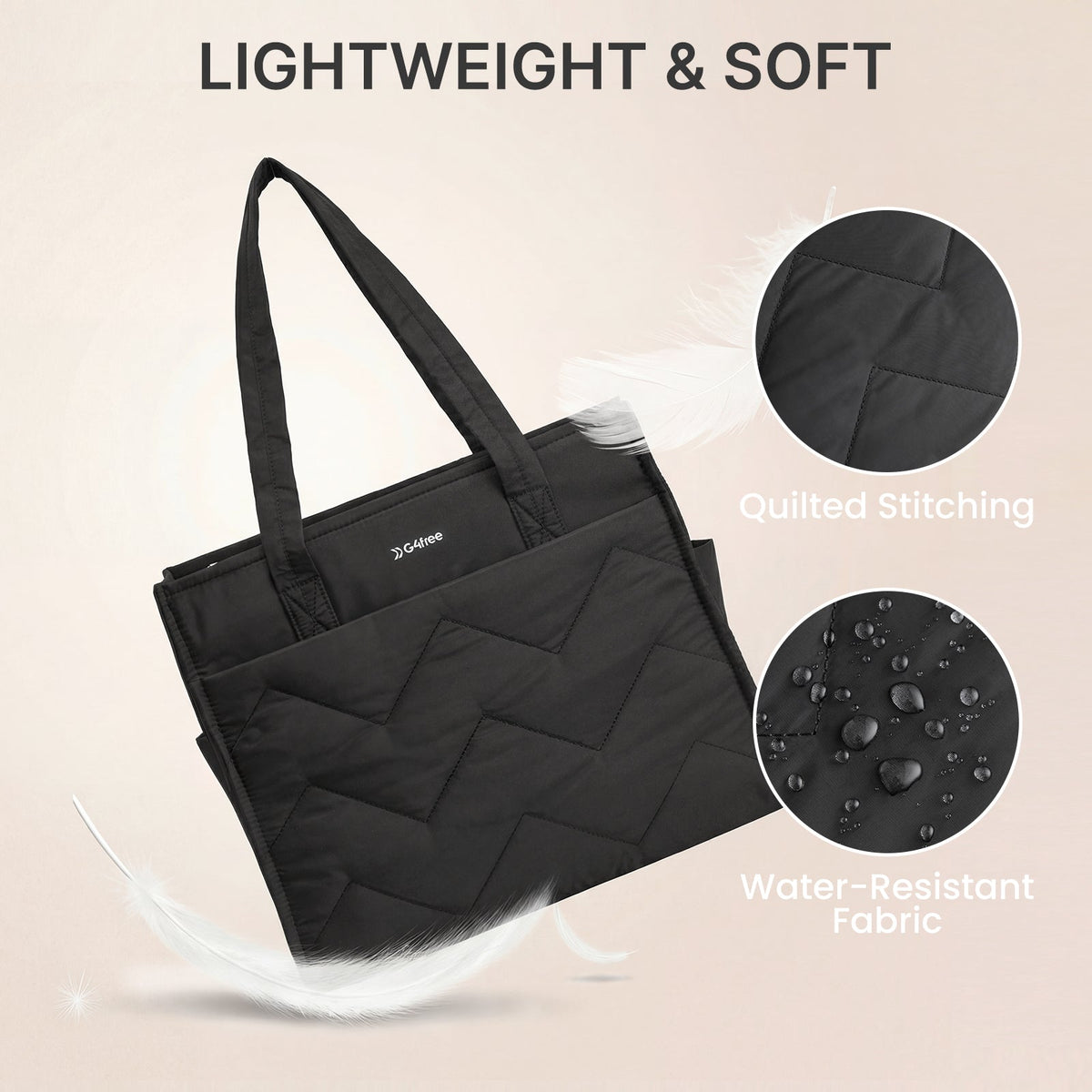 G4Free Lightweight Quilted Tote with Laptop Compartment