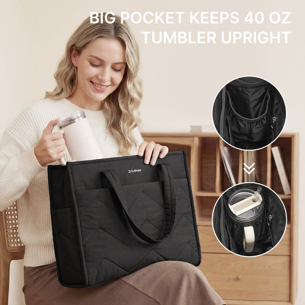 G4Free Lightweight Quilted Tote with Laptop Compartment