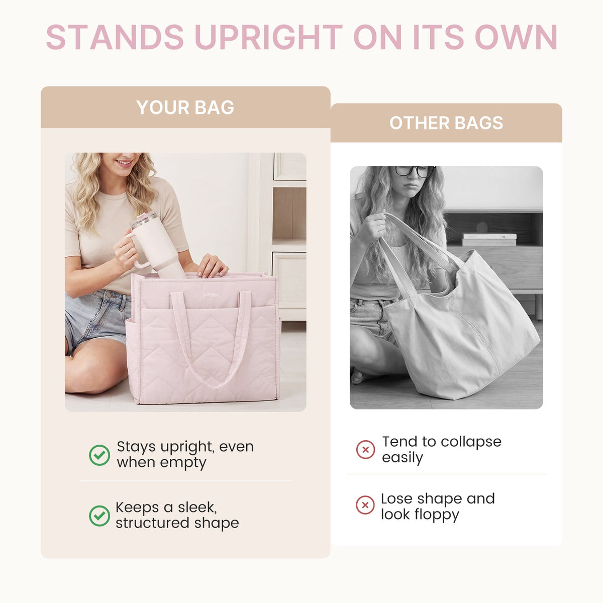 G4Free Lightweight Quilted Tote with Laptop Compartment