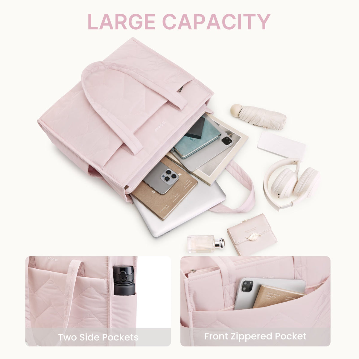 G4Free Lightweight Quilted Tote with Laptop Compartment