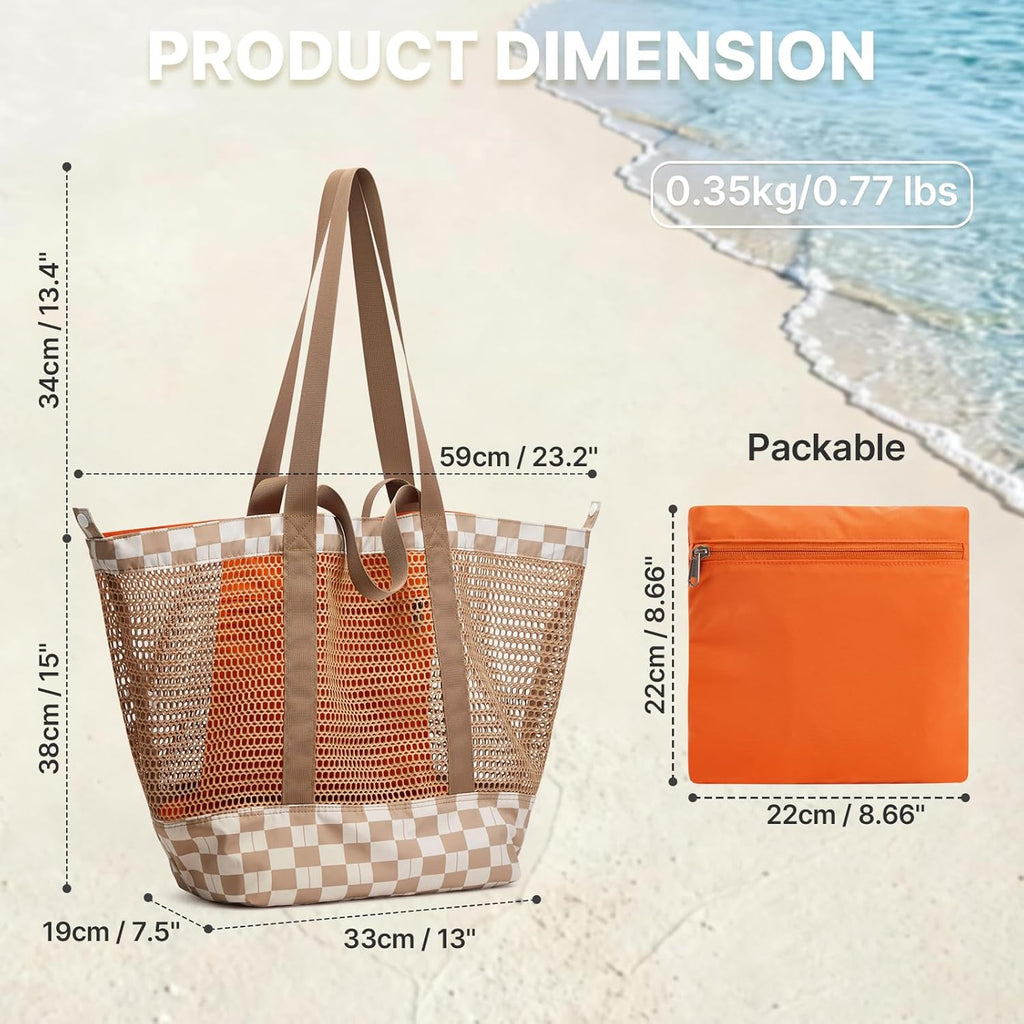 G4Free Mesh Beach Tote Bags Extra Large Packable