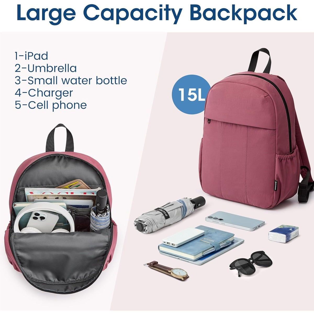 G4Free Mini Hiking Backpack with Adjustable Straps