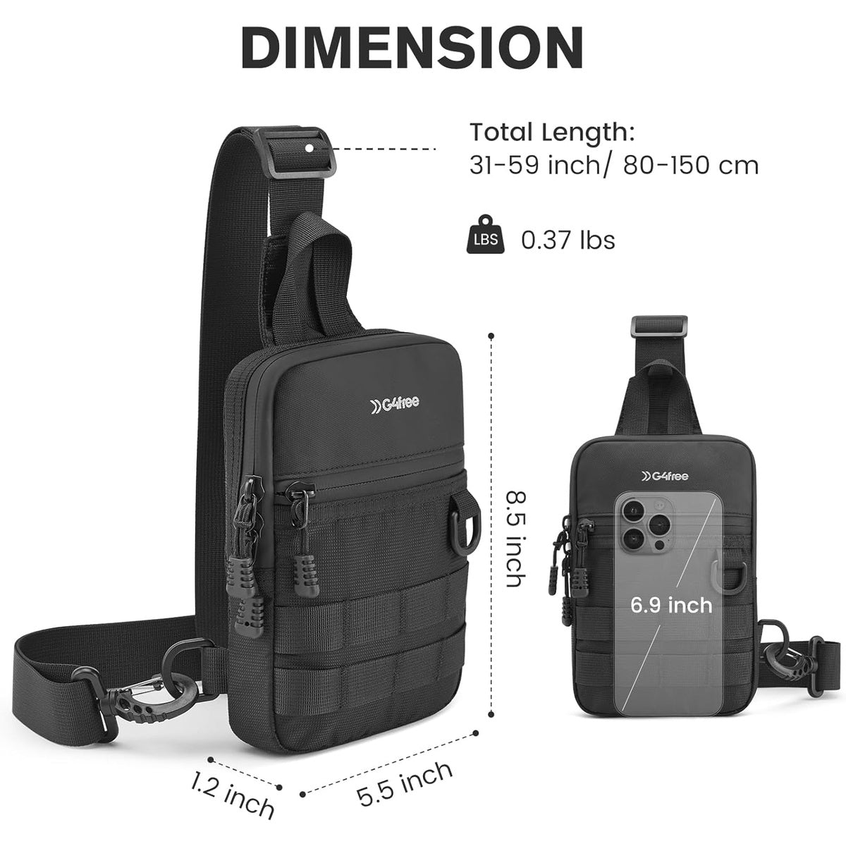 G4Free Mini Tactical Chest Bag Waterproof EDC Shoulder Bag