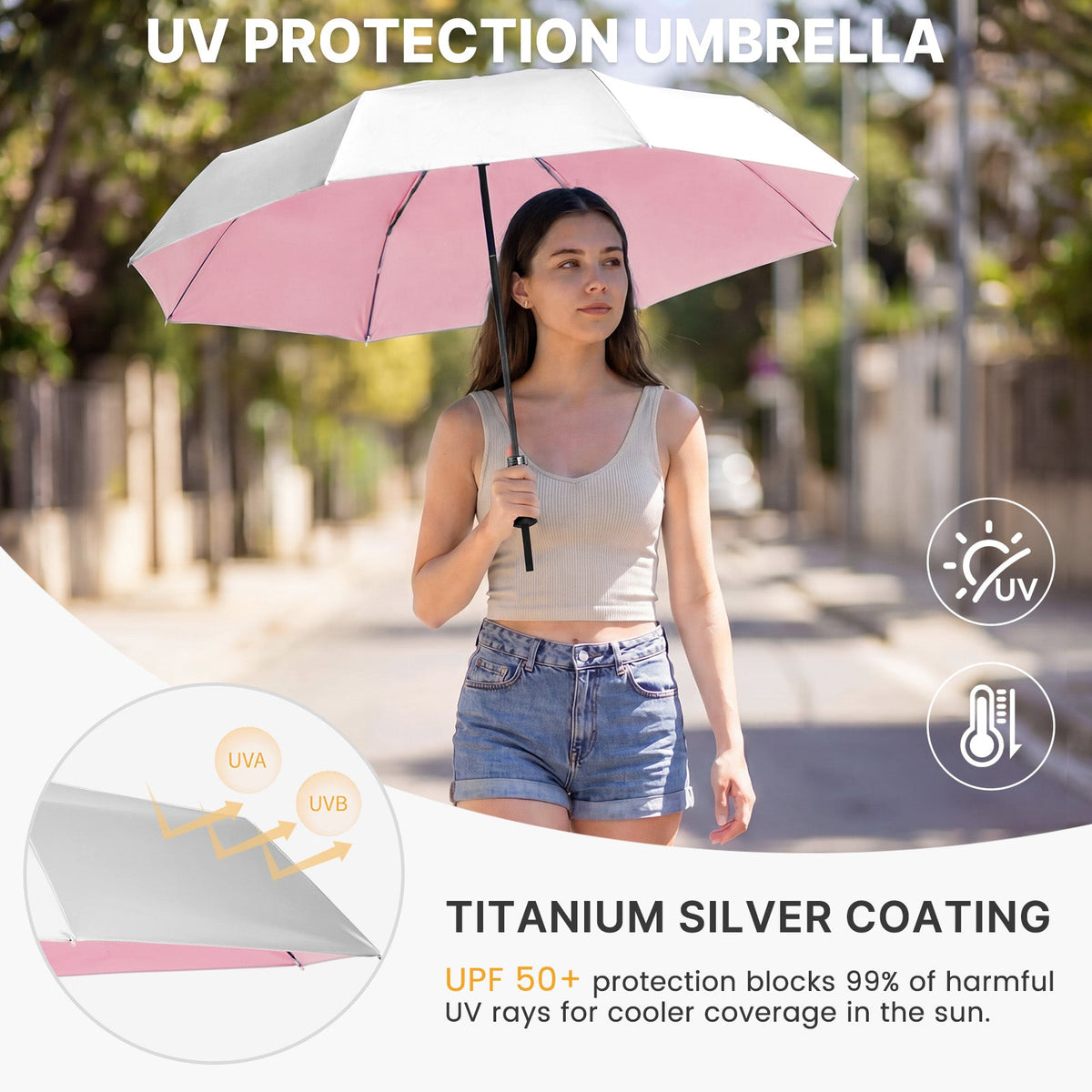 G4Free Mini Travel Umbrella UPF 50+