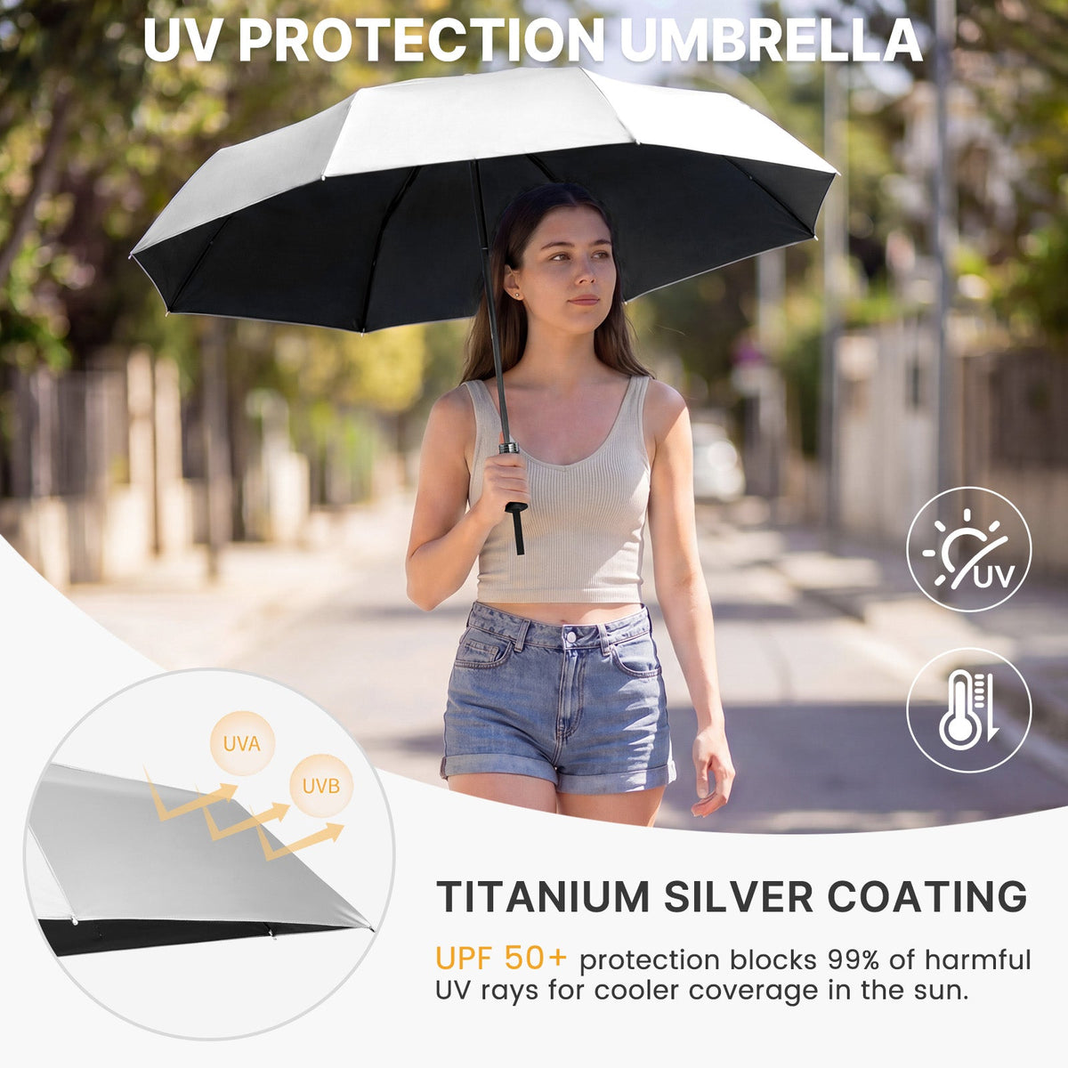 G4Free Mini Travel Umbrella UPF 50+