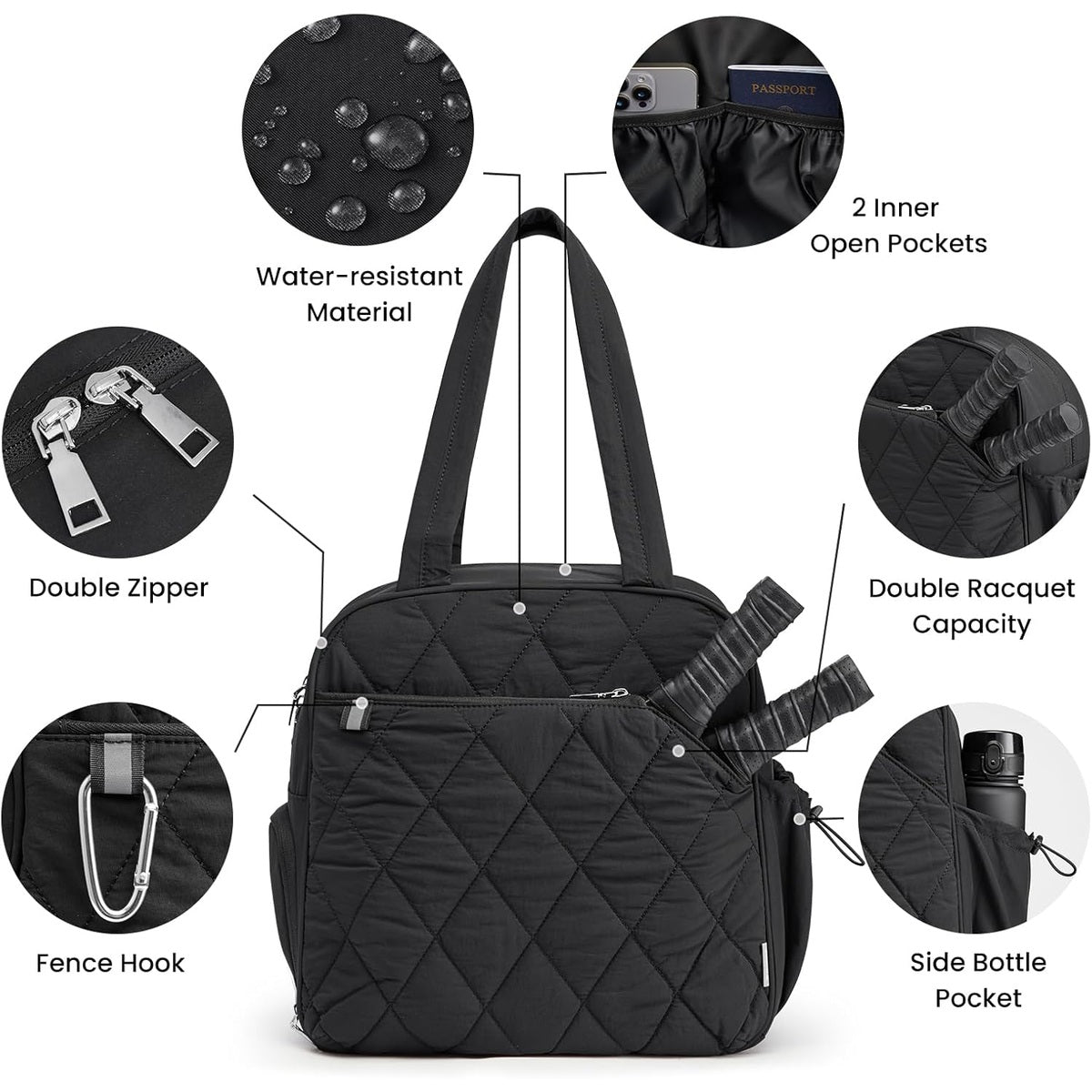 G4Free Pickleball Backpack Tote with Shoe Compartment