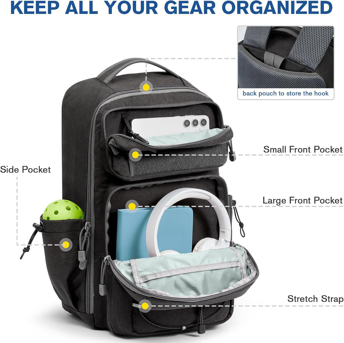 G4Free Pickleball Backpack for 2–6 Paddles
