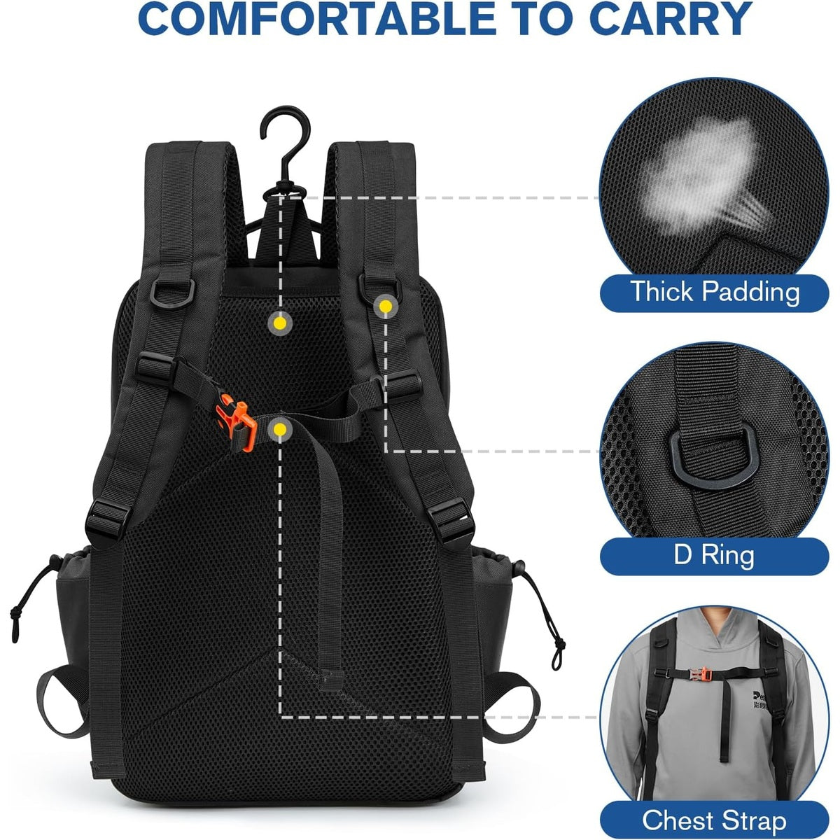 G4Free Pickleball Bag Fits 2 to 6 Paddles with Fence Hook