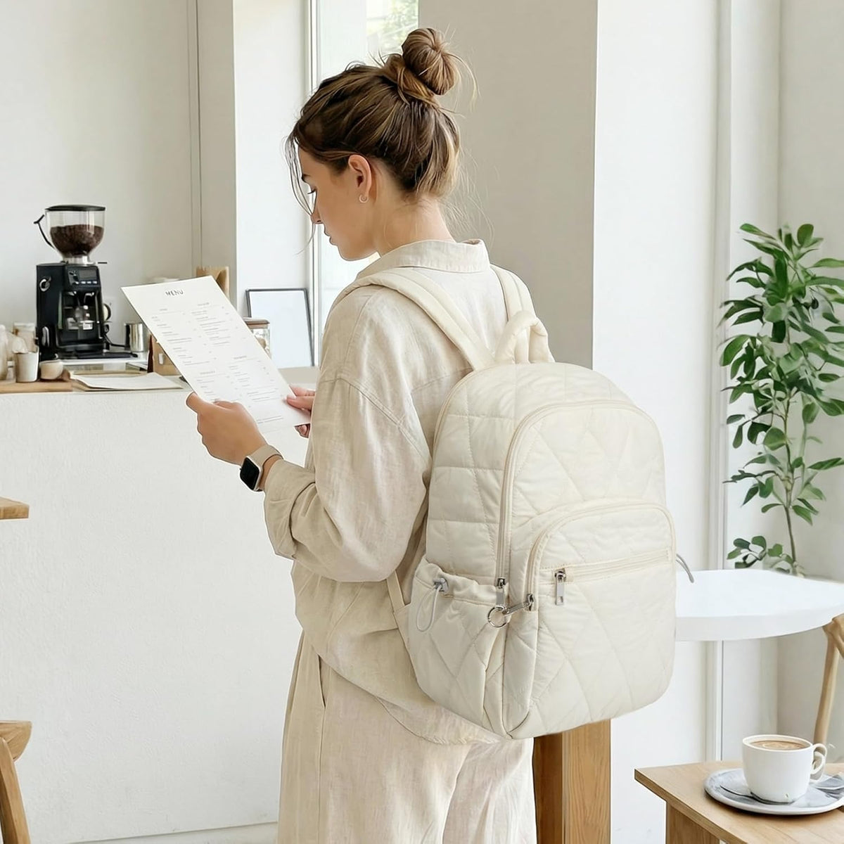 G4Free Puffer Quilted with Anti-theft Buckle Backpack
