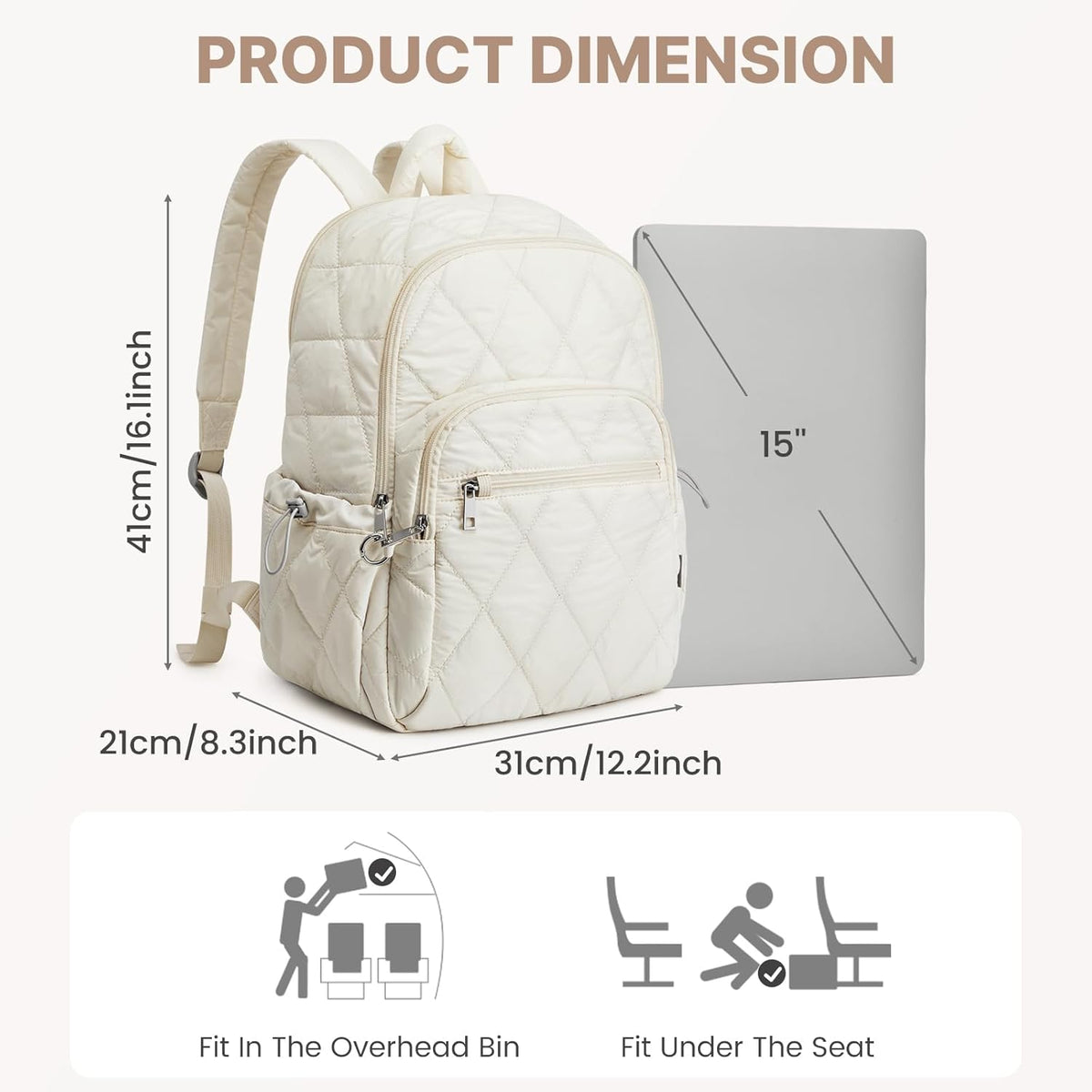 G4Free Puffer Quilted with Anti-theft Buckle Backpack
